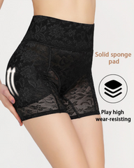 High Waist Lace Padded Butt Lifter Shaping Shorts