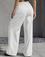 Simple Drape Loose Straight Pants