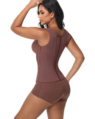 Double Compression Long Slimming Faja Waist Trainer Zipper Vest with Bra