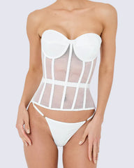 Breast-Covering Mesh Sexy Corset
