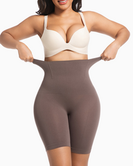 Women's High-Waisted Slim-Fit Shorts Seamless High-Waisted Hip-Lifting Waist-Cinching Tummy-Control Pants