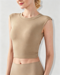 Crisscross Back Shaping Workout Top with Built-In Bra