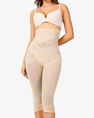 Lace See-Through High-Waisted Shaping Pants