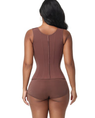 Double Compression Long Slimming Faja Waist Trainer Zipper Vest with Bra
