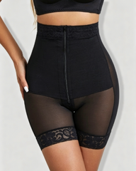 High Waist Hook & Eye Zipper Butt Lifter Shapewear Shorts