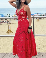 Flower Hollow One Piece Swimsuit and Skirt