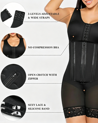 Seamless Double Layer Tummy Control Butt Lifter Shaper with Built-in Bra