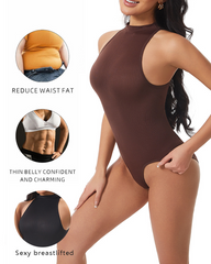 High-Neck Round-Neck Sleeveless Tight-Fitting Tummy-Control Bodysuit
