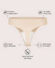 Ice Silk Seamless No Show Yoga Thong Underwear