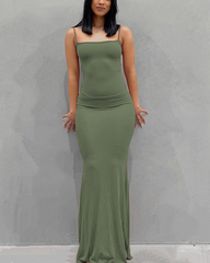 Mermaid Fitted Spaghetti Strap Dress