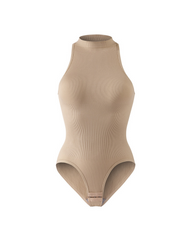 High-Neck Round-Neck Sleeveless Tight-Fitting Tummy-Control Bodysuit