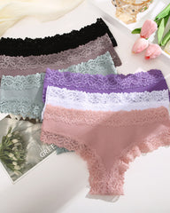Sexy mid-rise ribbed cotton briefs