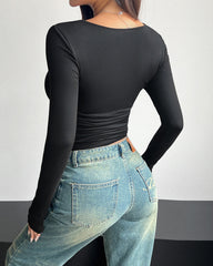 Square Neck Tight Casual Fashion Top