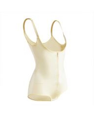 Adjustable Strap Full Body Shaper with Front Zipper Tummy Control