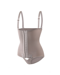 Detachable Shoulder Straps Buckle-Up Open Crotch Tummy Control Shaping Bodysuit