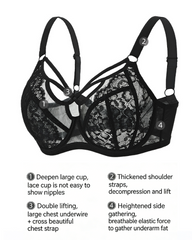Lace Anti-Sagging Supportive Breathable Full-Cup Bra