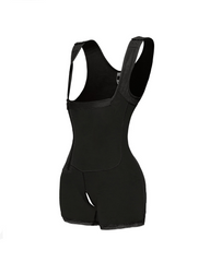 Side Zipper And Button Onesie Body Shaping Garment For Tummy Control And Hip Lifting