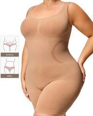 Plus Size Open Crotch Bodysuit With Tummy Control And Waist Shaping