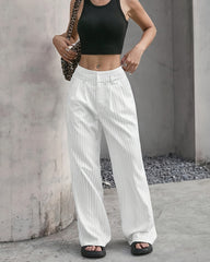 Simple Drape Loose Straight Pants