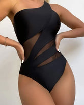 Sexy Solid Color One-Piece Swimsuit for Women