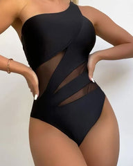 Sexy Solid Color One-Piece Swimsuit for Women
