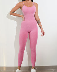 Seamless One-Piece High-Elastic Yoga Butt Lifting Fitness Jumpsuit