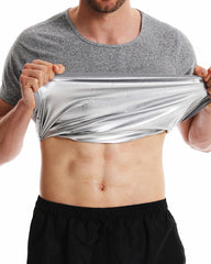 Men's Sweat Vest Fitness Sports T-Shirt Compression Short Sleeve