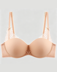 Lace Bow Padded Push-Up Underwire Bra