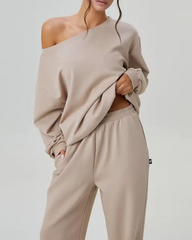 Off-Shoulder Sports Casual Suit