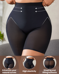High Waist Mesh Patchwork Tummy Control Butt Lifting Shapewear Shorts
