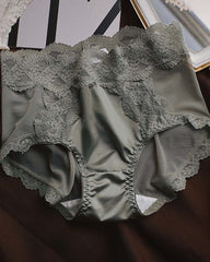 Women's Plus Size Underwear, Ladies Sexy Lace High Waisted Panties, Soft Full Breathable Briefs