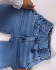 Curvy High-Waisted Skinny Flare Jeans with Elastic Waistband | Tummy Control & Stretch Comfort