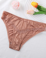 One-Piece Satin Seamless Cotton Crotch Briefs