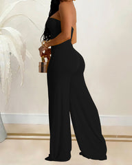 Solid Color Fashionable Trousers Jumpsuit
