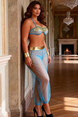 Blue Sexy Belly Dancer Bralette Lingerie Set