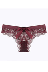 Red Lace Cheeky Cut Panty with Bow