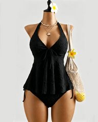 Halter Tie Ruffle Two-Piece Swimsuit