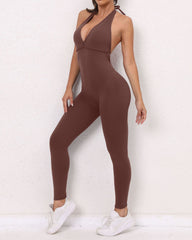 One-Piece Quick-Drying Tight-Fitting Yoga Clothing Peach Hip-Lifting Sports Fitness Pants