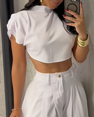 Casual Sleeveless Turtleneck Top