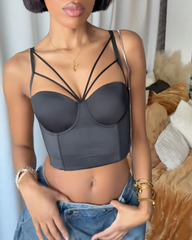Spaghetti Strap Underwire Shaping Bra With Beautiful Back