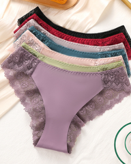 French-Style Lace-Trimmed Seamless Cotton Crotch Breathable Underwear
