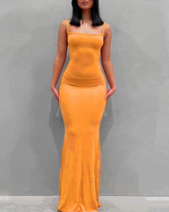 Mermaid Fitted Spaghetti Strap Dress