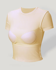 Modal Short-Sleeved Vest with Chest Pad