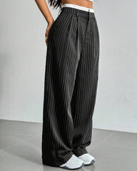 Simple Drape Loose Straight Pants