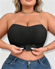 Front Closure Push-Up Non-Slip Removable Invisible Strap Seamless Bra