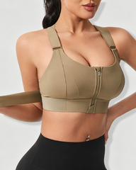Adjustable Front Zip Beauty Back Yoga Sports Bra