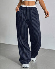 Simple Drape Loose Straight Pants