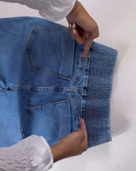 Curvy High-Waisted Skinny Flare Jeans with Elastic Waistband | Tummy Control & Stretch Comfort