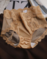 Women's Plus Size Underwear, Ladies Sexy Lace High Waisted Panties, Soft Full Breathable Briefs