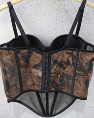 Sexy Mesh Suspender Corset